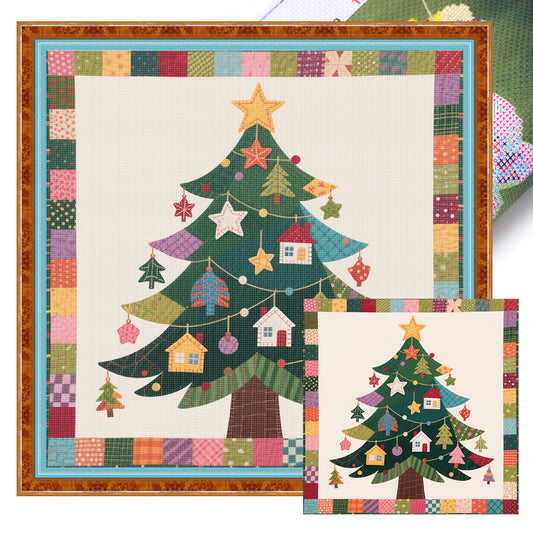 Christmas Tree - 11CT Stamped Cross Stitch 40*40CM