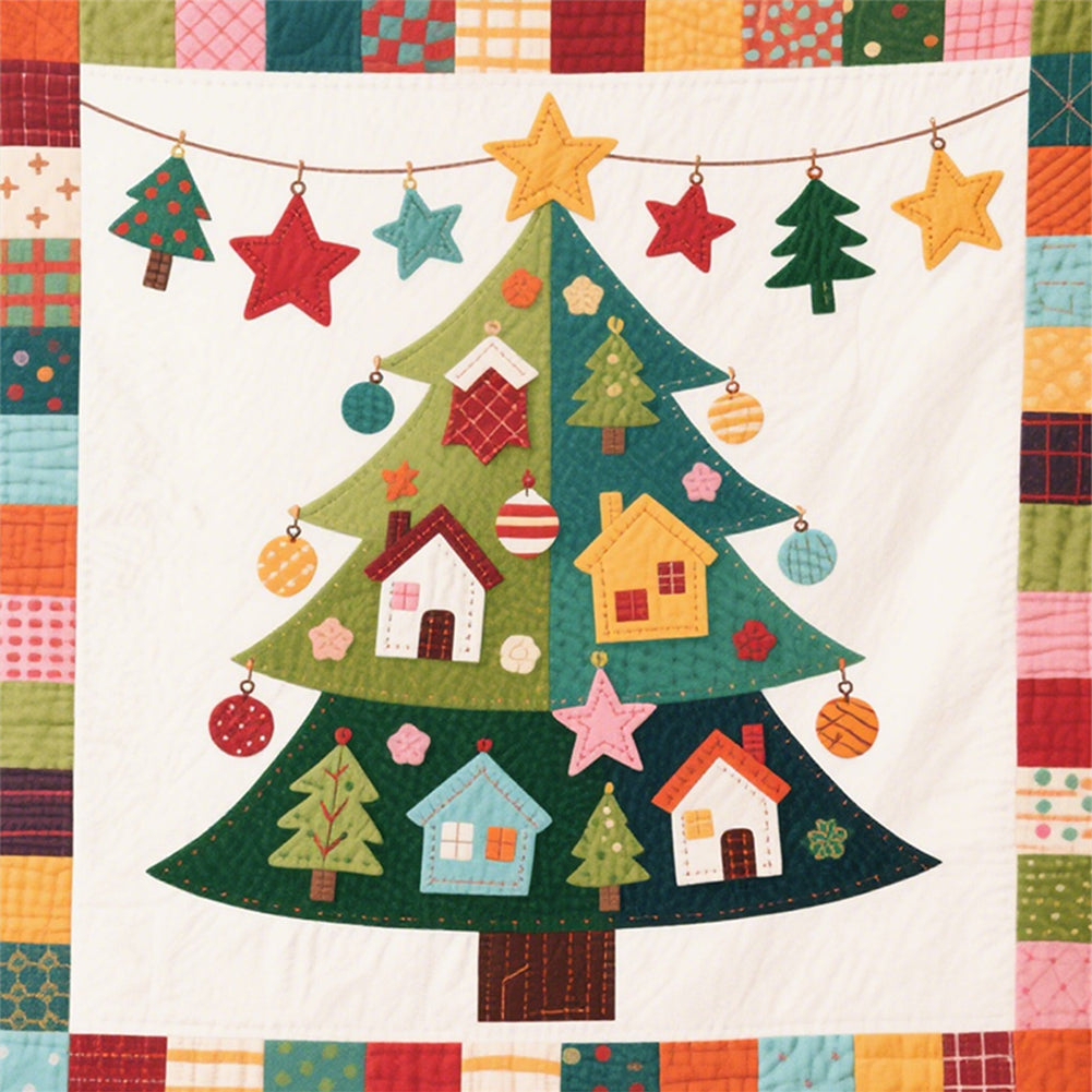 Christmas Tree - 11CT Stamped Cross Stitch 40*40CM