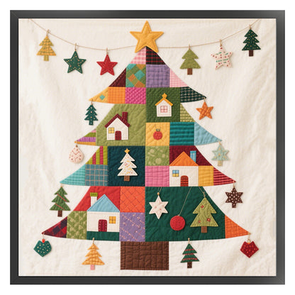 Patchwork Christmas Tree - 11CT Stamped Cross Stitch 40*40CM