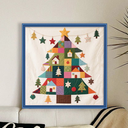 Patchwork Christmas Tree - 11CT Stamped Cross Stitch 40*40CM