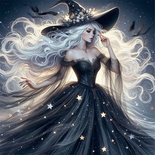 White-Haired Witch - 11CT Stamped Cross Stitch 50*50CM