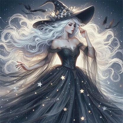 White-Haired Witch - 11CT Stamped Cross Stitch 50*50CM
