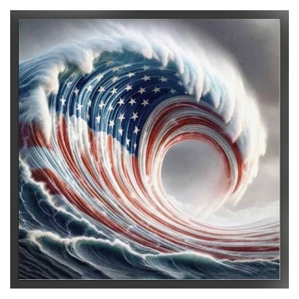 Independence Day Waves - 11CT Stamped Cross Stitch 40*40CM