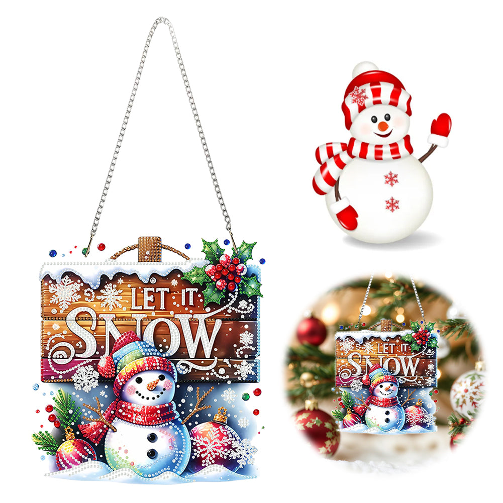 Christmas 2D Flat DIY Hanging Diamond Art Kits Window Hanging Art for Home Decor