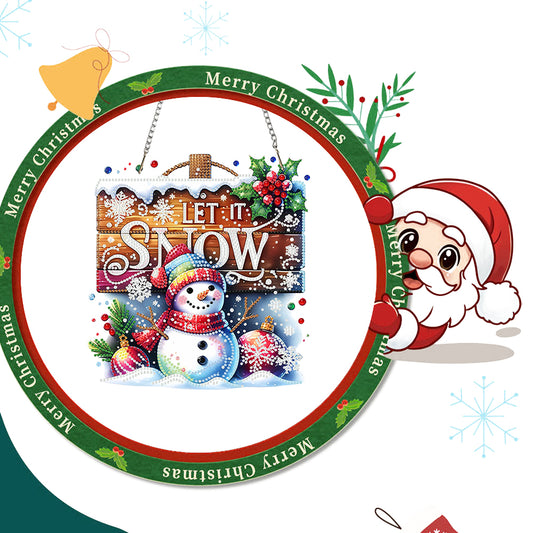 Christmas 2D Flat DIY Hanging Diamond Art Kits Window Hanging Art for Home Decor