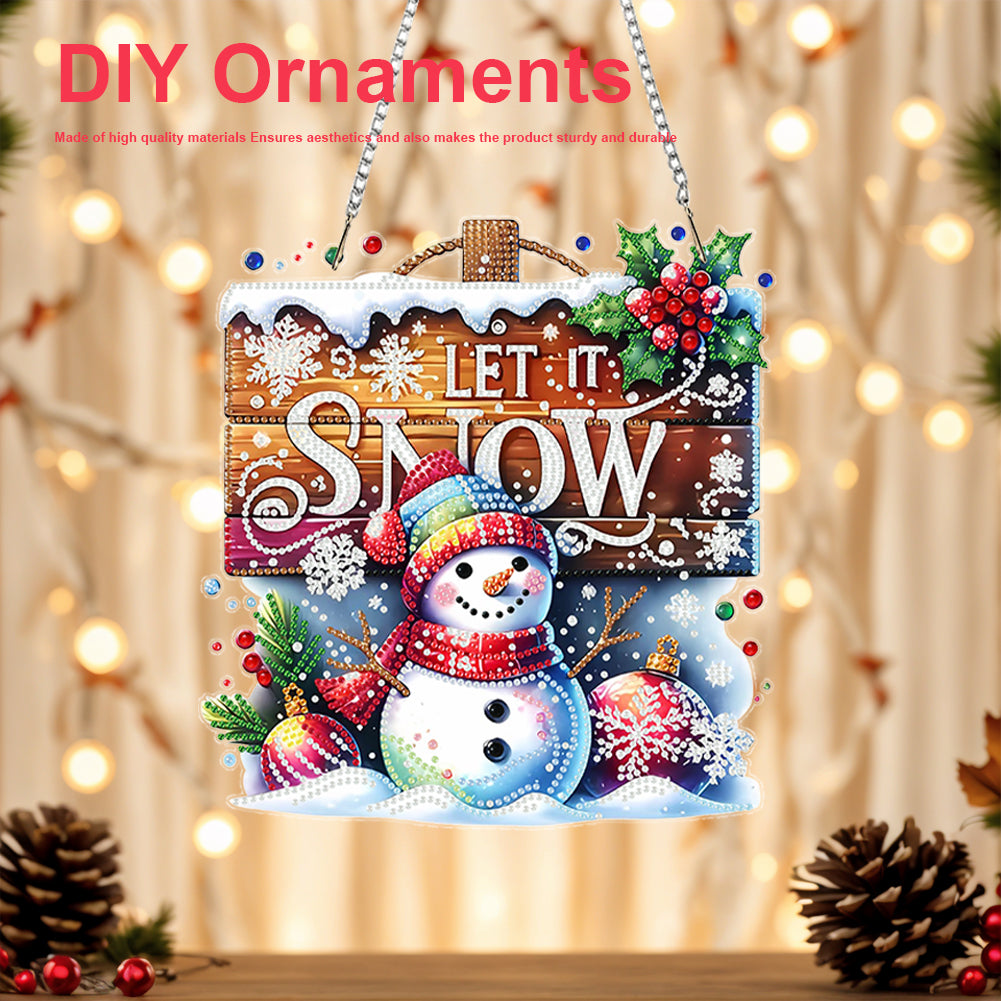 Christmas 2D Flat DIY Hanging Diamond Art Kits Window Hanging Art for Home Decor