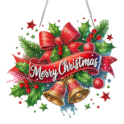 Christmas 2D Flat DIY Hanging Diamond Art Kits Window Hanging Art for Home Decor