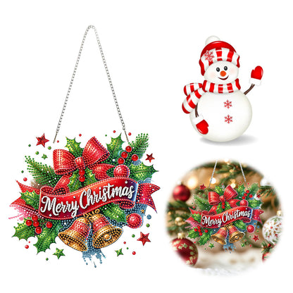 Christmas 2D Flat DIY Hanging Diamond Art Kits Window Hanging Art for Home Decor