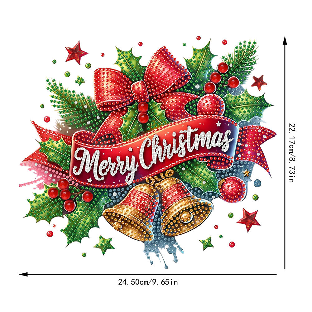 Christmas 2D Flat DIY Hanging Diamond Art Kits Window Hanging Art for Home Decor