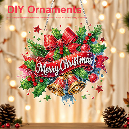 Christmas 2D Flat DIY Hanging Diamond Art Kits Window Hanging Art for Home Decor