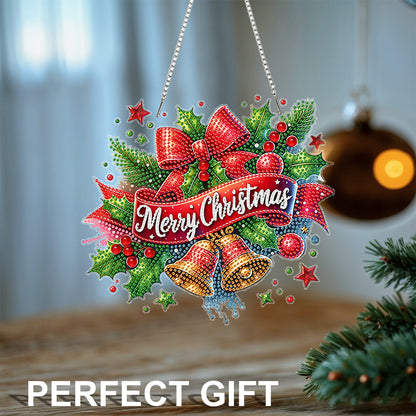 Christmas 2D Flat DIY Hanging Diamond Art Kits Window Hanging Art for Home Decor