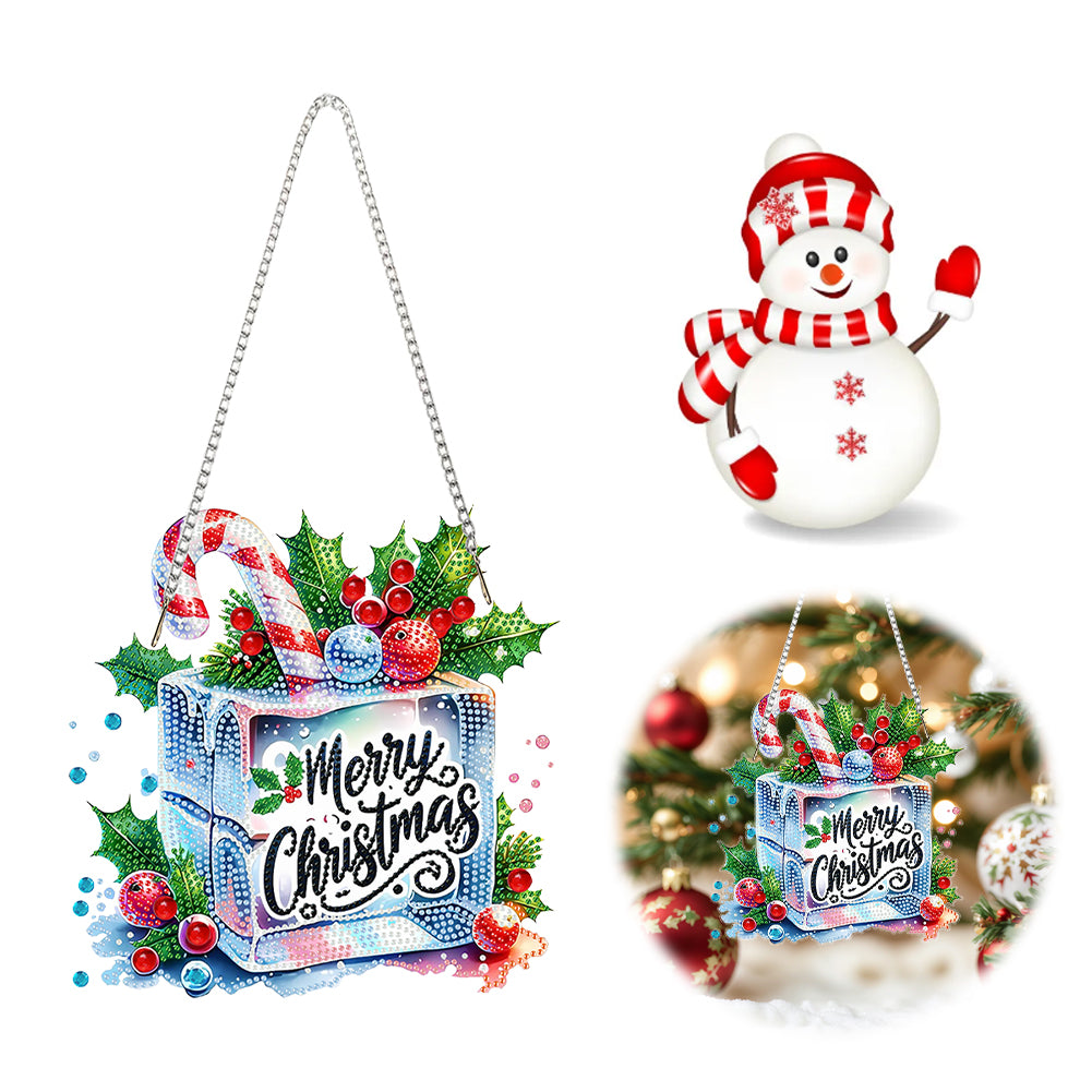 Christmas 2D Flat DIY Hanging Diamond Art Kits Window Hanging Art for Home Decor