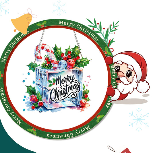 Christmas 2D Flat DIY Hanging Diamond Art Kits Window Hanging Art for Home Decor