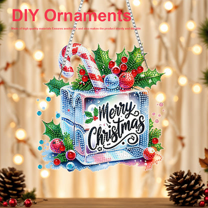 Christmas 2D Flat DIY Hanging Diamond Art Kits Window Hanging Art for Home Decor