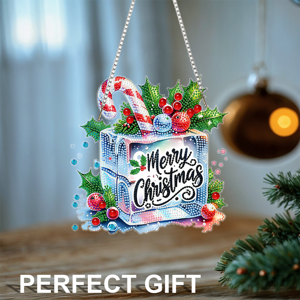 Christmas 2D Flat DIY Hanging Diamond Art Kits Window Hanging Art for Home Decor