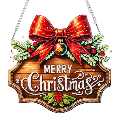 Christmas 2D Flat DIY Hanging Diamond Art Kits Window Hanging Art for Home Decor