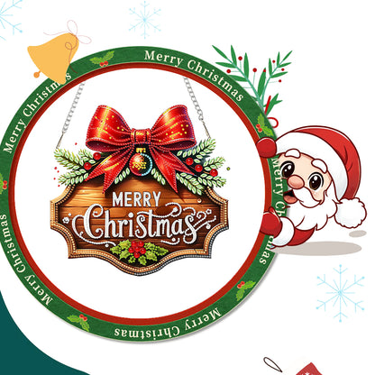 Christmas 2D Flat DIY Hanging Diamond Art Kits Window Hanging Art for Home Decor