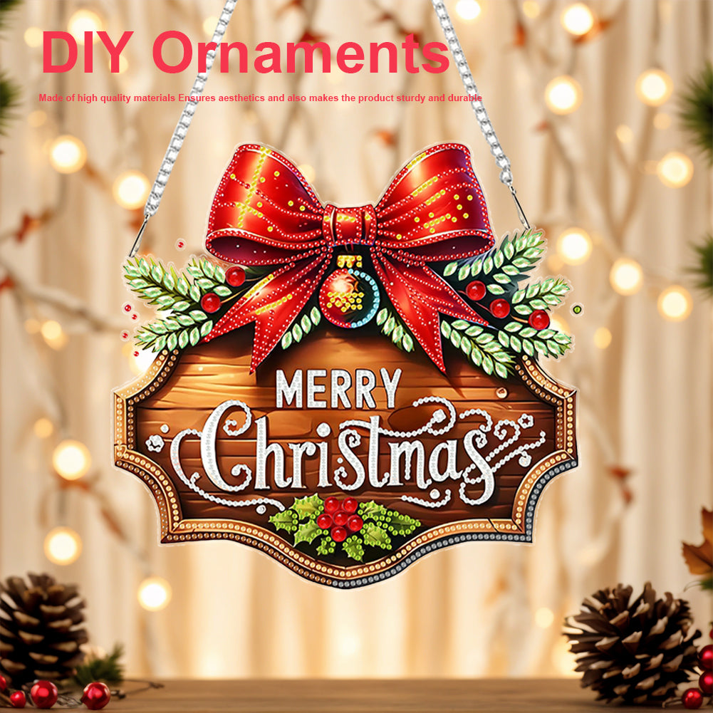 Christmas 2D Flat DIY Hanging Diamond Art Kits Window Hanging Art for Home Decor