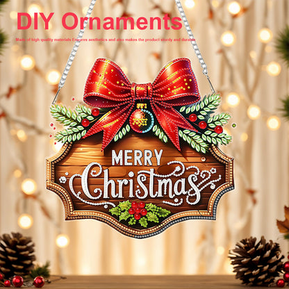 Christmas 2D Flat DIY Hanging Diamond Art Kits Window Hanging Art for Home Decor