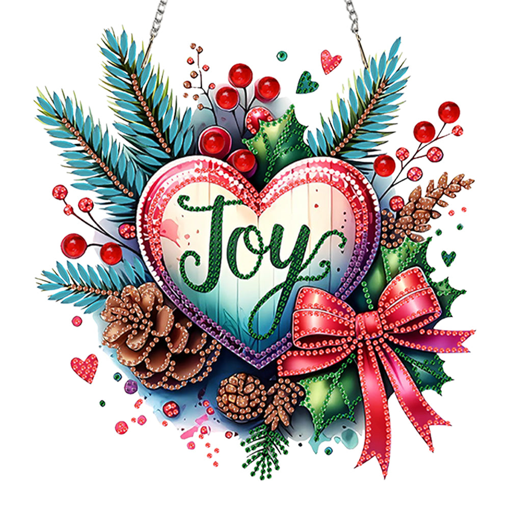 Christmas 2D Flat DIY Hanging Diamond Art Kits Window Hanging Art for Home Decor