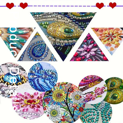 Christmas 2D Flat DIY Hanging Diamond Art Kits Window Hanging Art for Home Decor