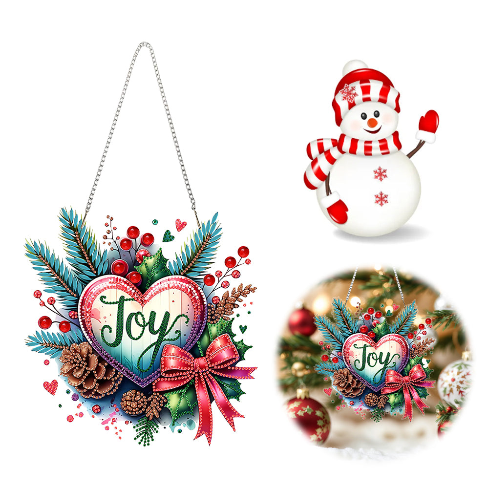 Christmas 2D Flat DIY Hanging Diamond Art Kits Window Hanging Art for Home Decor