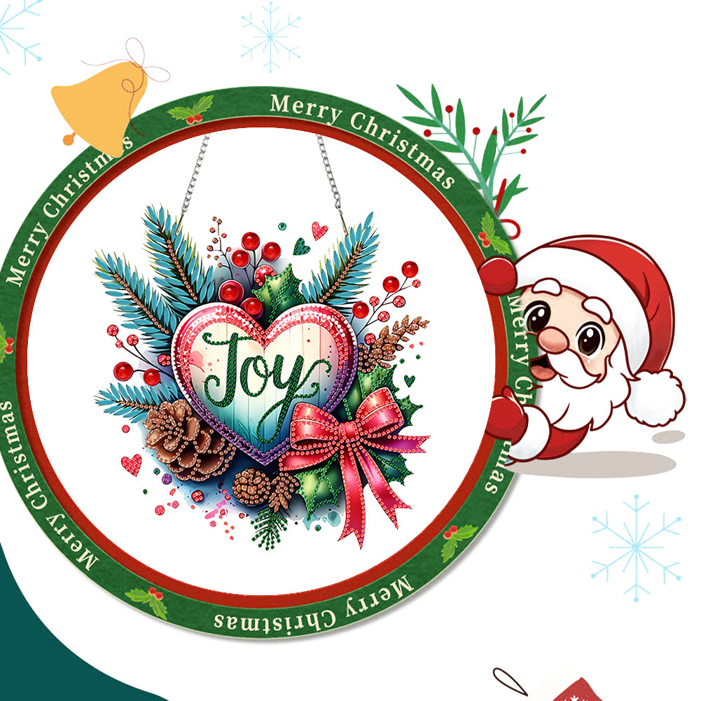 Christmas 2D Flat DIY Hanging Diamond Art Kits Window Hanging Art for Home Decor