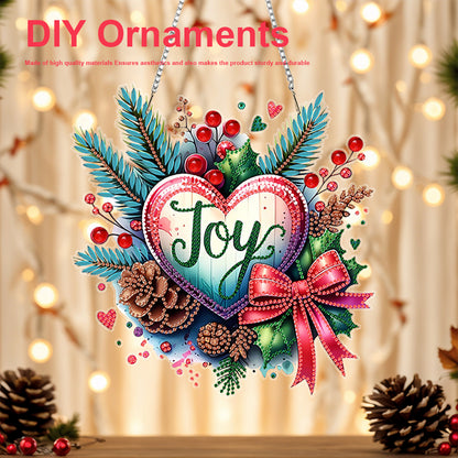 Christmas 2D Flat DIY Hanging Diamond Art Kits Window Hanging Art for Home Decor
