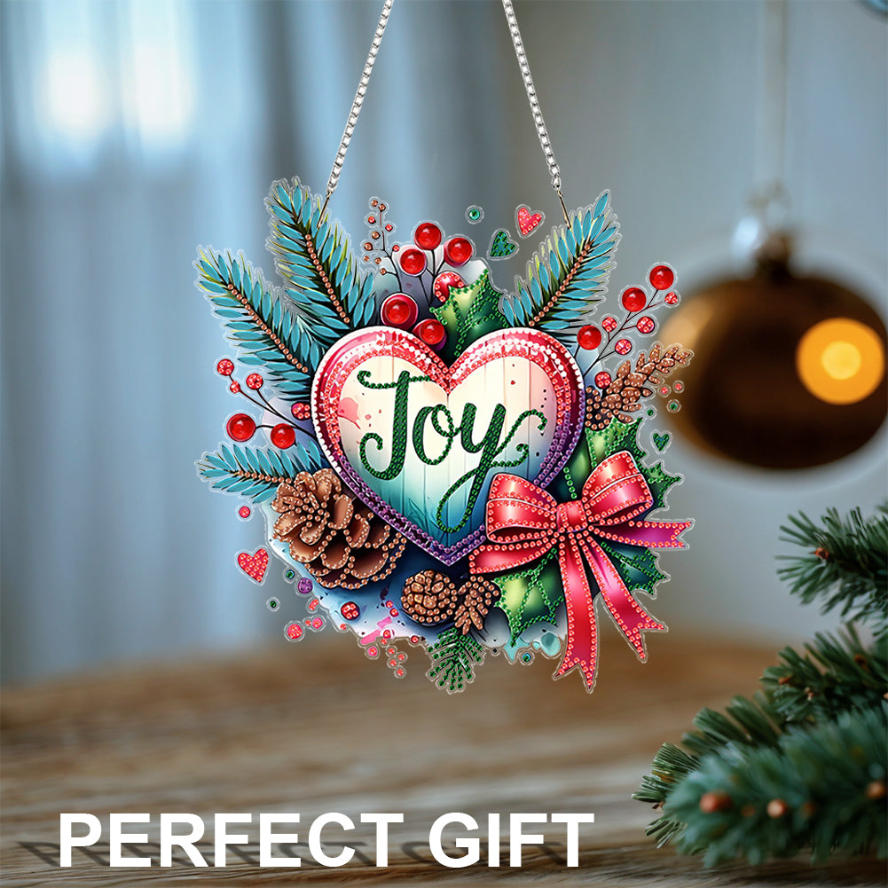 Christmas 2D Flat DIY Hanging Diamond Art Kits Window Hanging Art for Home Decor