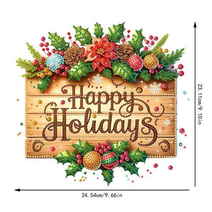 Christmas 2D Flat DIY Hanging Diamond Art Kits Window Hanging Art for Home Decor