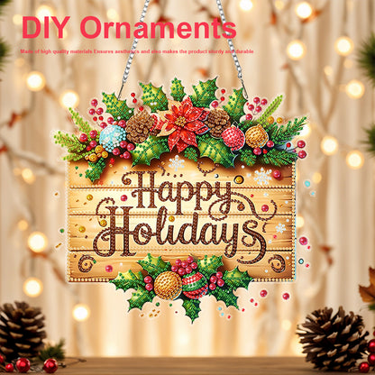 Christmas 2D Flat DIY Hanging Diamond Art Kits Window Hanging Art for Home Decor