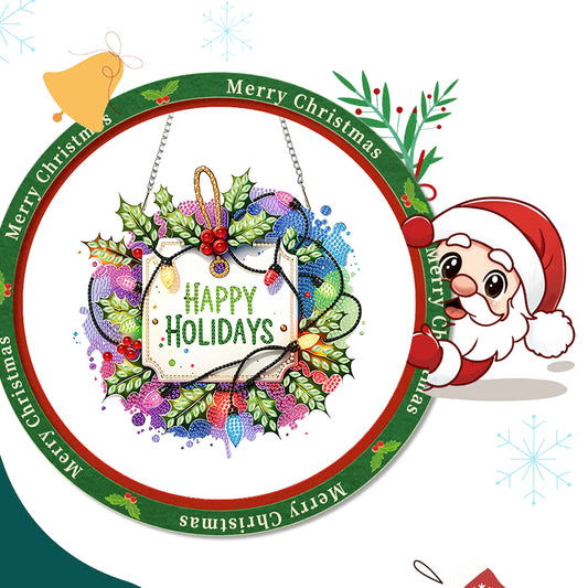 Christmas 2D Flat DIY Hanging Diamond Art Kits Window Hanging Art for Home Decor