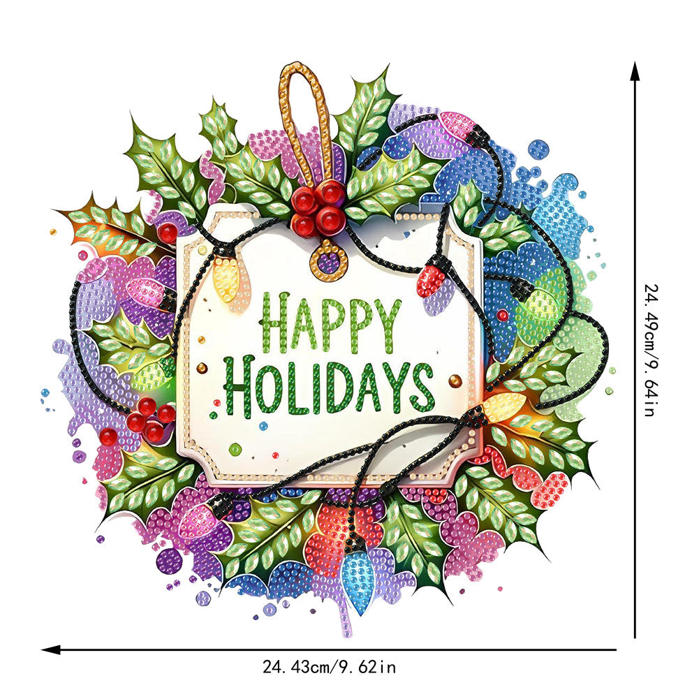 Christmas 2D Flat DIY Hanging Diamond Art Kits Window Hanging Art for Home Decor