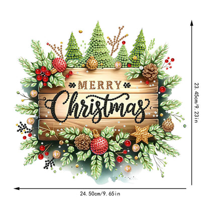 Christmas 2D Flat DIY Hanging Diamond Art Kits Window Hanging Art for Home Decor