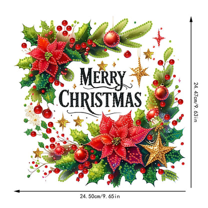Christmas 2D Flat DIY Hanging Diamond Art Kits Window Hanging Art for Home Decor