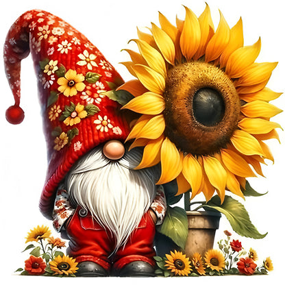 Sunflower Gnome - Full Round Drill Diamond Painting 30*30CM