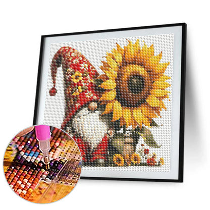 Sunflower Gnome - Full Round Drill Diamond Painting 30*30CM