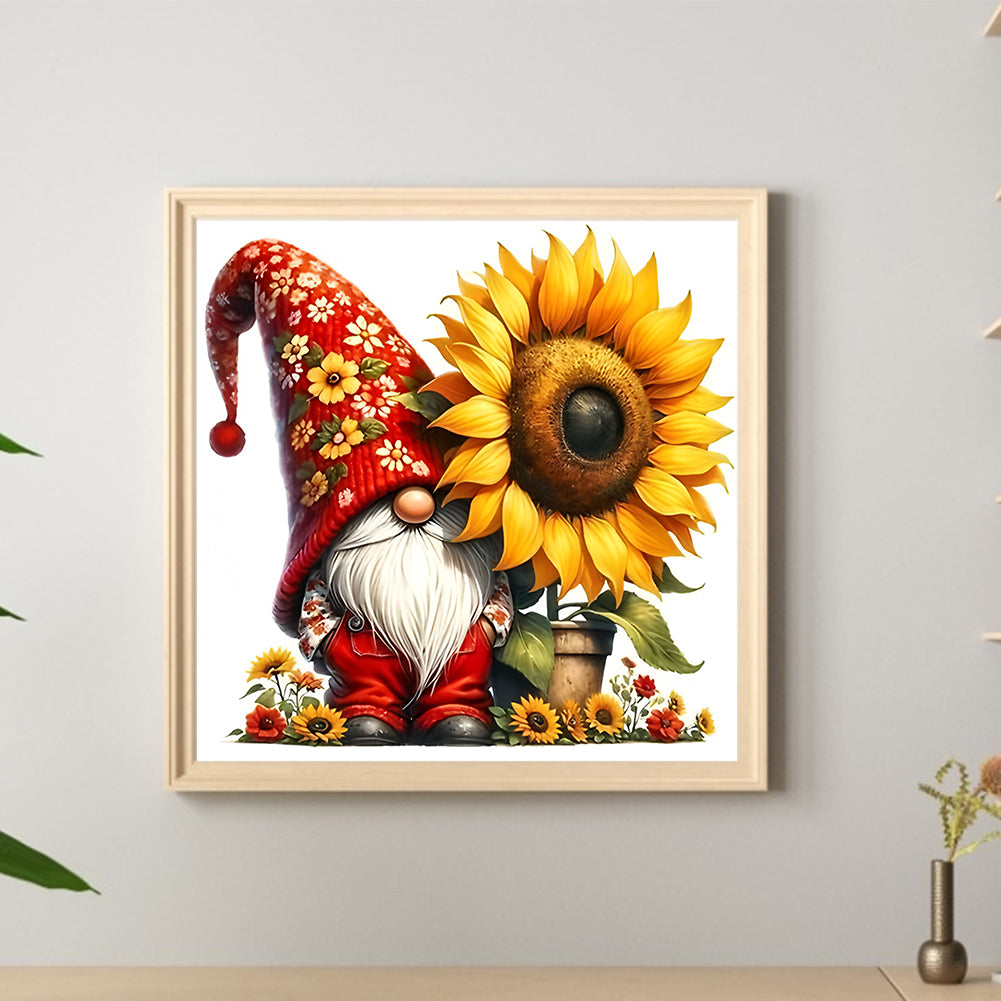 Sunflower Gnome - Full Round Drill Diamond Painting 30*30CM