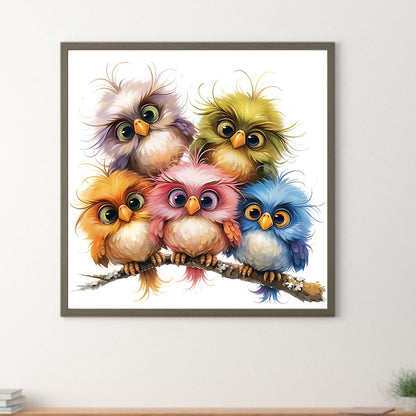 Owl - Full Round Drill Diamond Painting 30*30CM