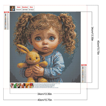 Cute Girl - Full Round Drill Diamond Painting 40*40CM