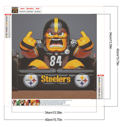 Steelers - Full Round Drill Diamond Painting 40*40CM