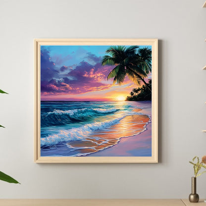 Beach By The Sea - Full Round Drill Diamond Painting 30*30CM