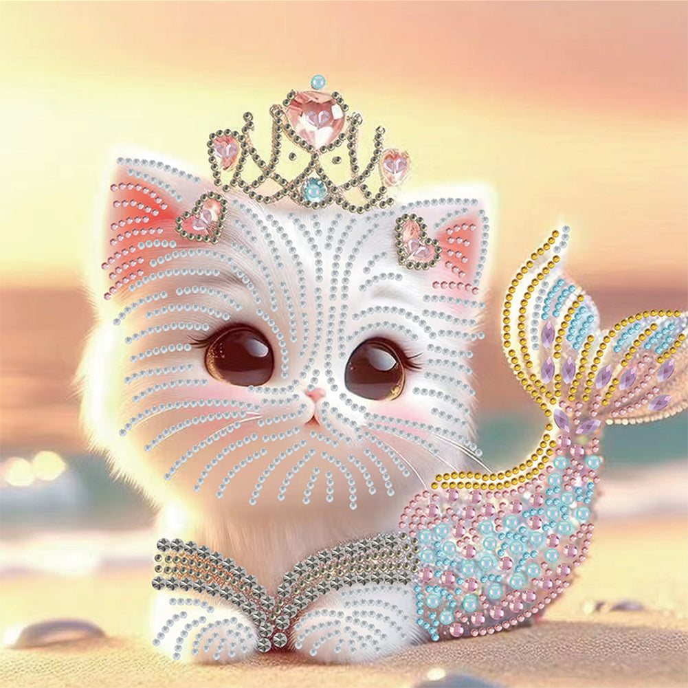 Mermaid Cat - Special Shaped Drill Diamond Painting 30*30CM