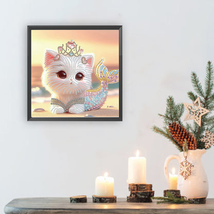 Mermaid Cat - Special Shaped Drill Diamond Painting 30*30CM