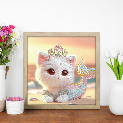 Mermaid Cat - Special Shaped Drill Diamond Painting 30*30CM