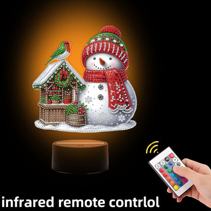 Acrylic Double Sided Xmas Snowman Decorative DIY 5D Diamond Lamp for Art Crafts