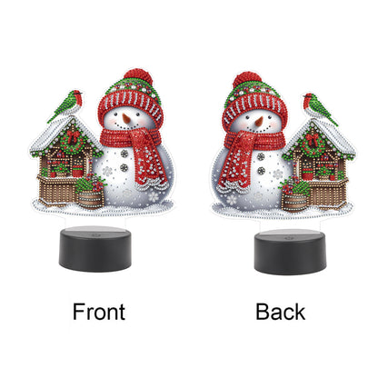Acrylic Double Sided Xmas Snowman Decorative DIY 5D Diamond Lamp for Art Crafts