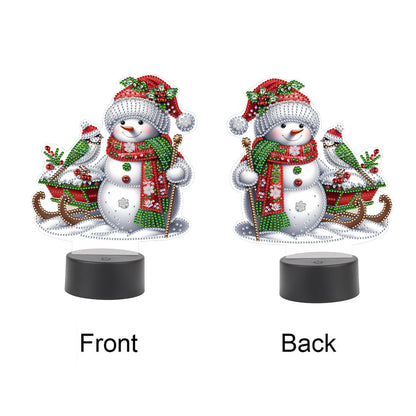 Acrylic Double Sided Xmas Snowman Decorative DIY 5D Diamond Lamp for Art Crafts
