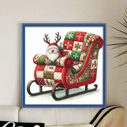 Christmas Sleigh - 11CT Stamped Cross Stitch 40*40CM