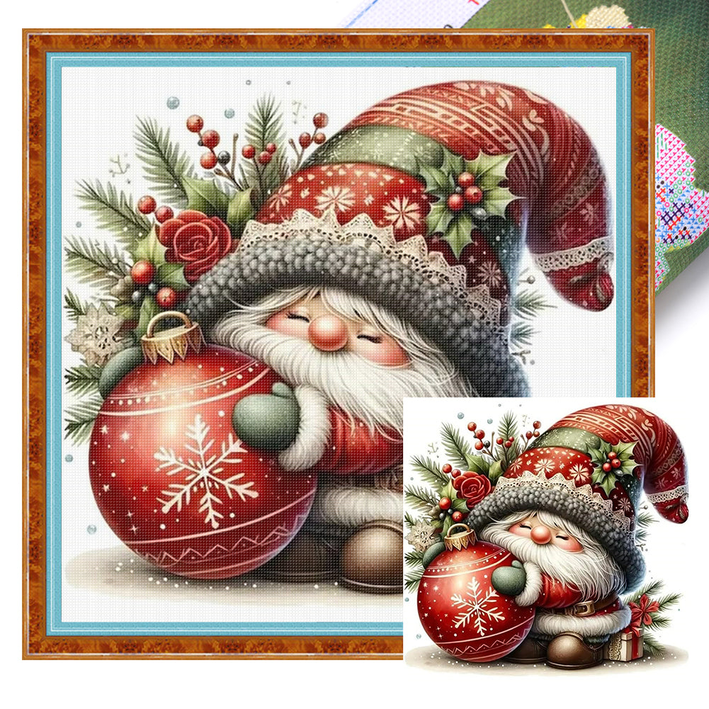 Christmas Gnome - 11CT Stamped Cross Stitch 40*40CM